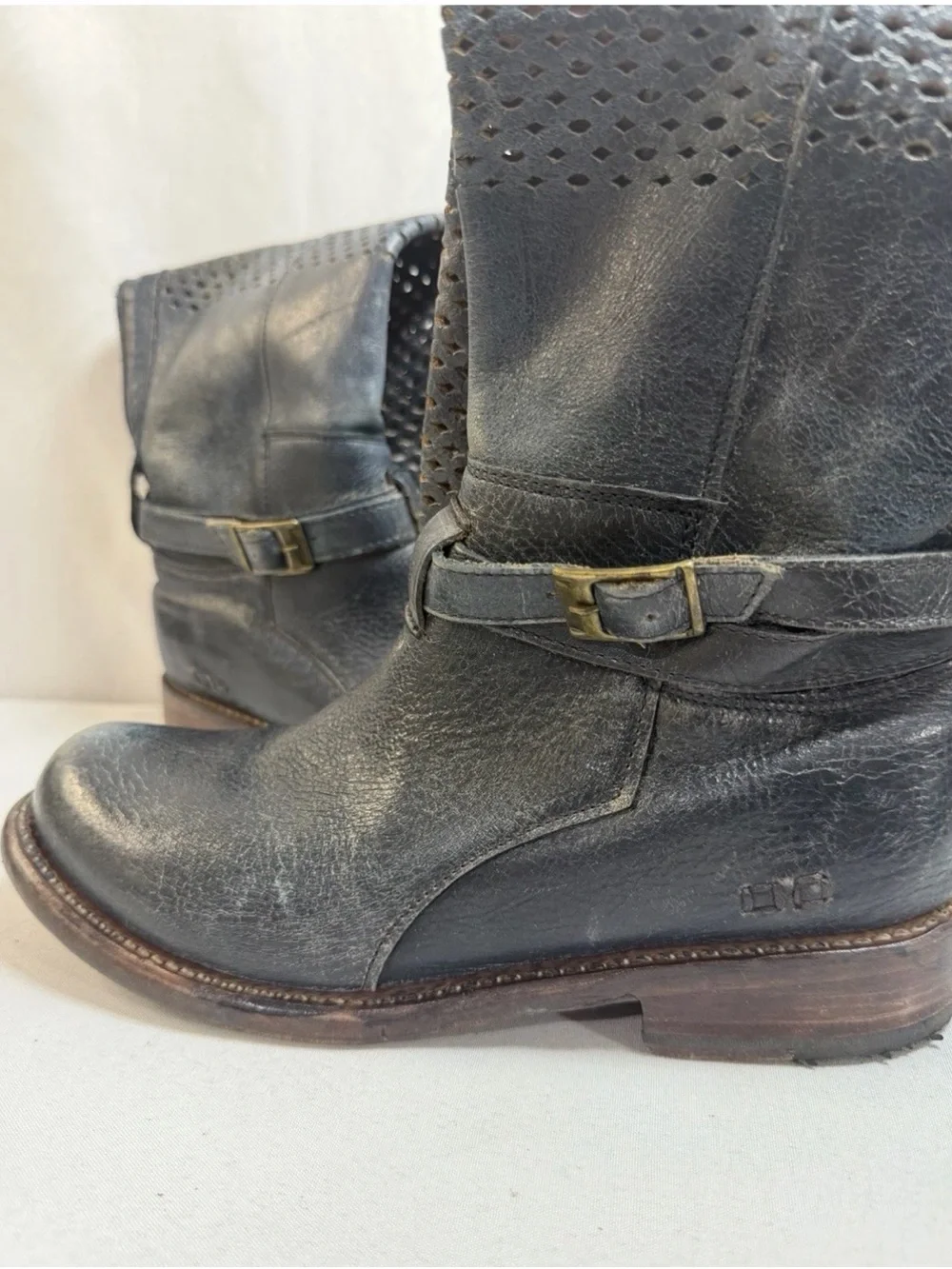 Bed Stu Rider Boots Women's Bench Made Distressed Side Zip Knee High Sz 7 EUC